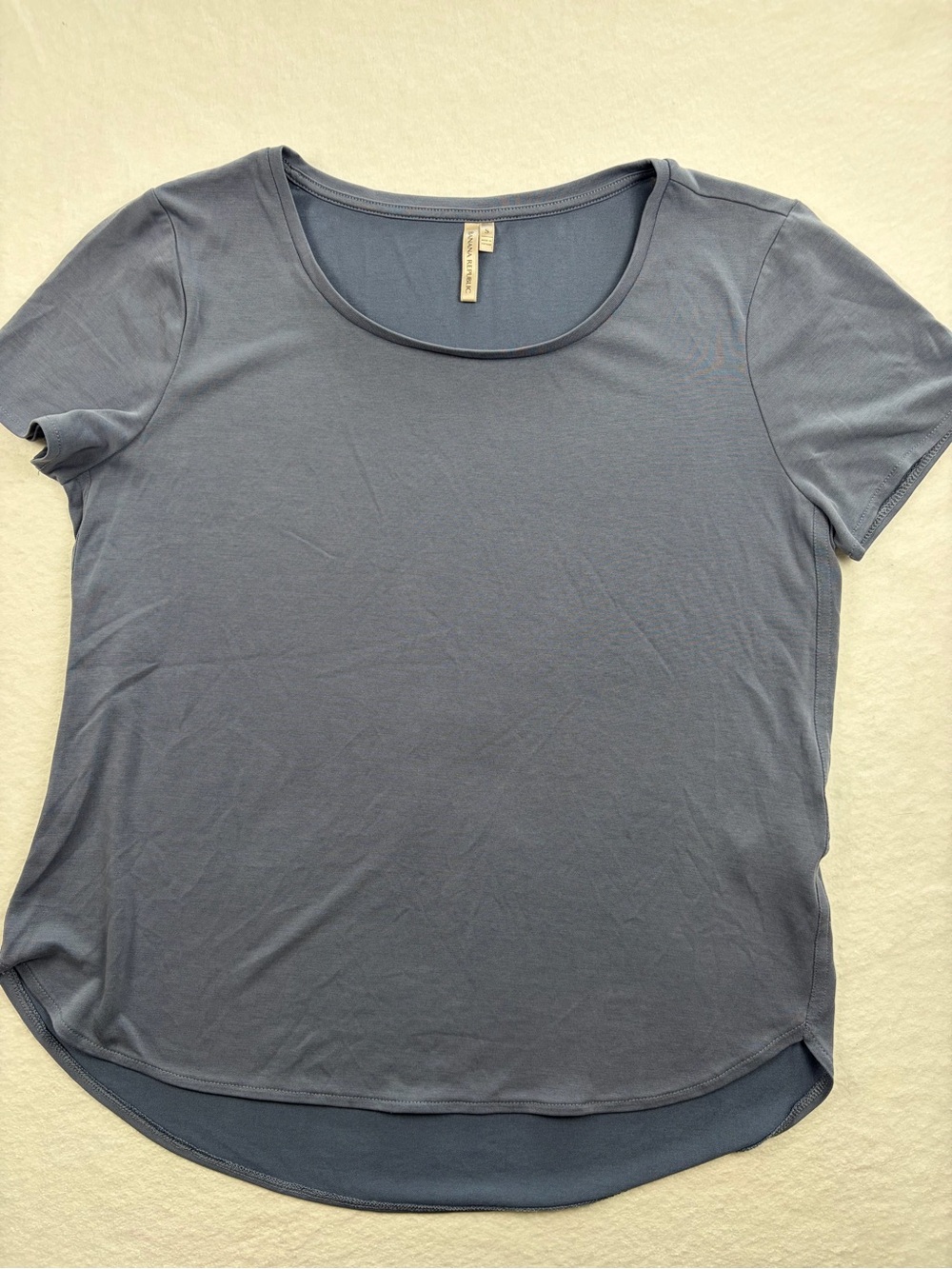 Banana Republic Slate Blue Short Sleeve Scoop Neck Tee